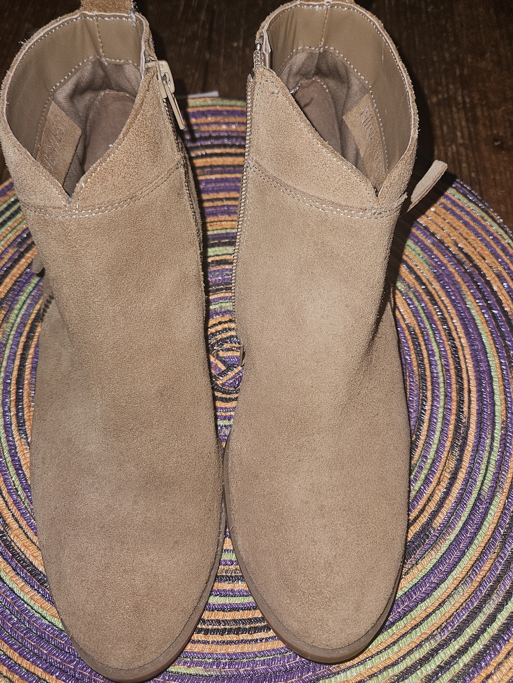 Nine West Taupe Suede Ankle Booties